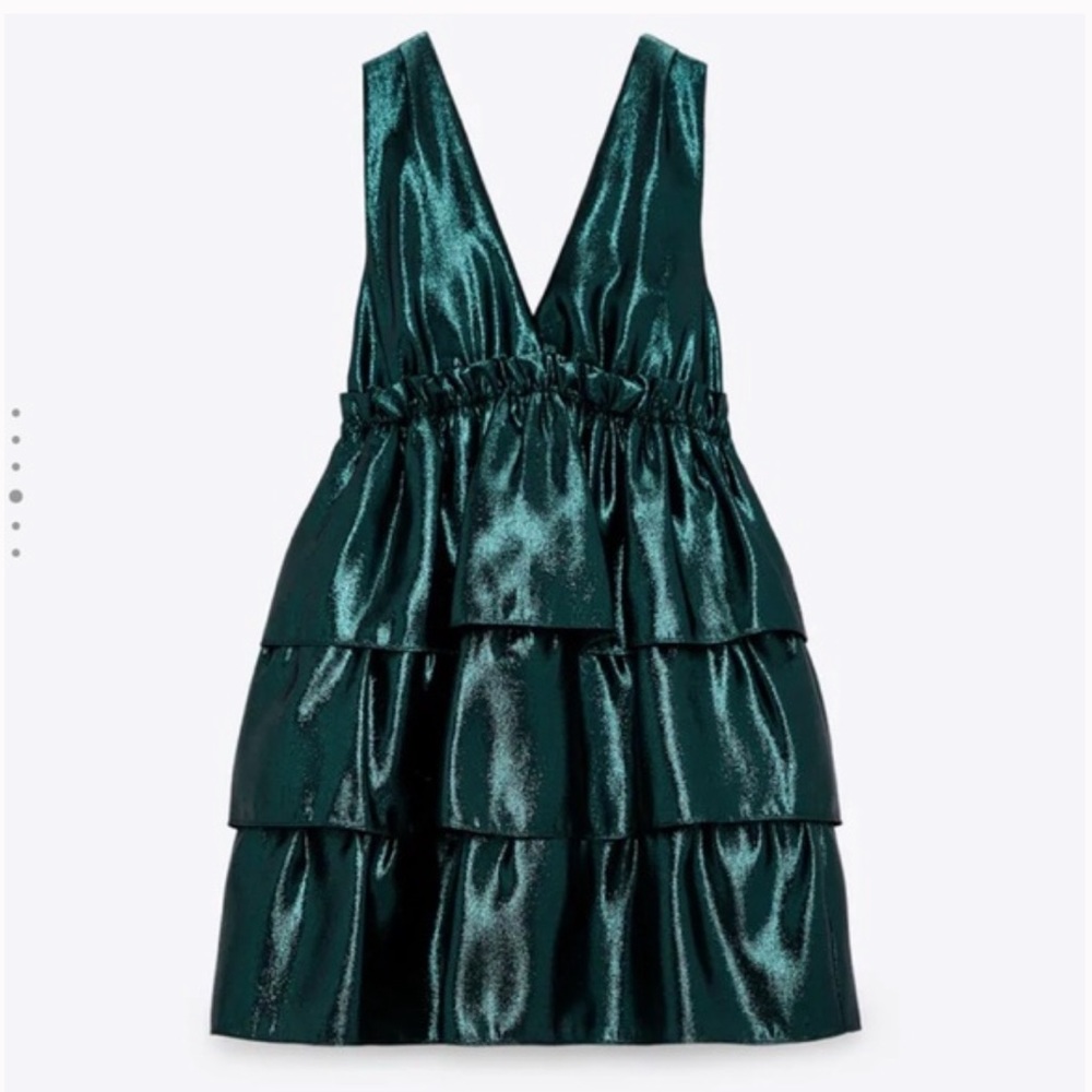 Green Zara Ruffle Dress